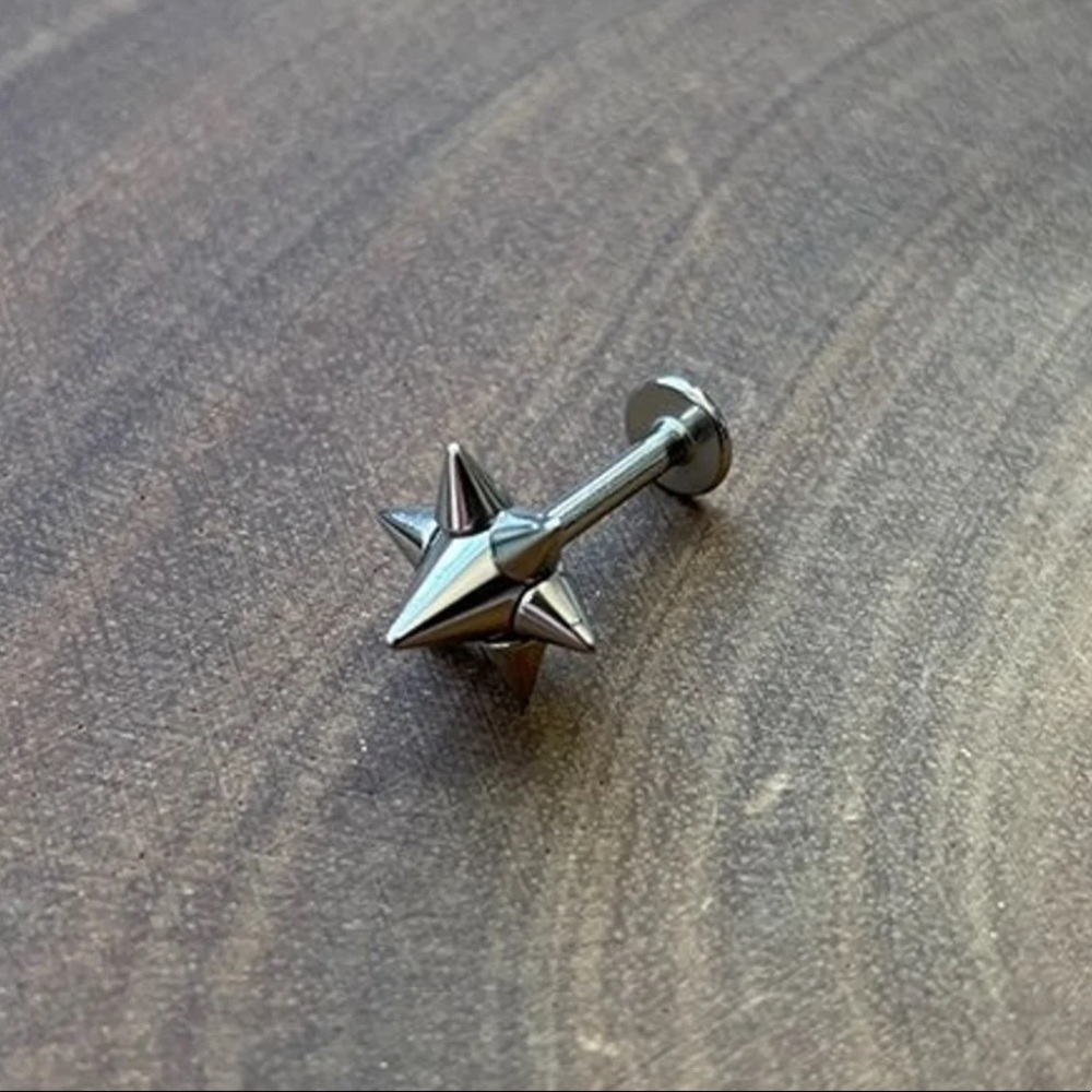 14g Spiked Labret Stainless Steel Body Jewelry